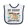 thumbnail image 1 of Inktastic My Daddy Loves Me with Sloth and Hearts Boys or Girls Baby Bib, 1 of 4