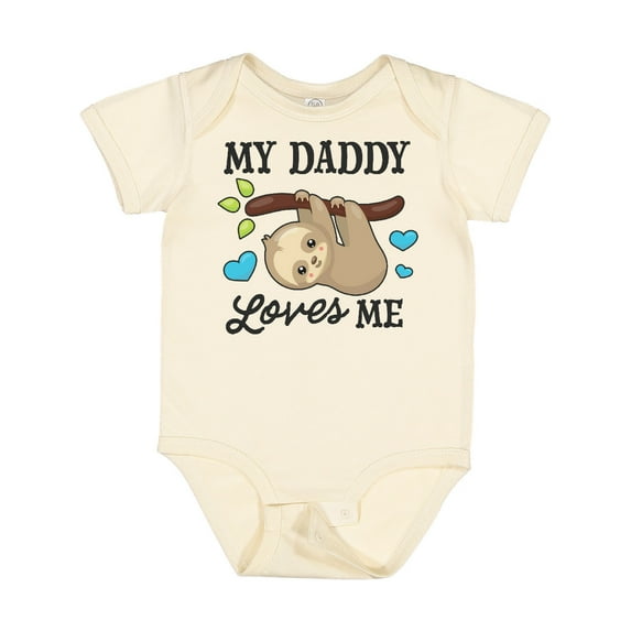 Inktastic My Daddy Loves Me with Sloth and Hearts Boys or Girls Baby Bodysuit