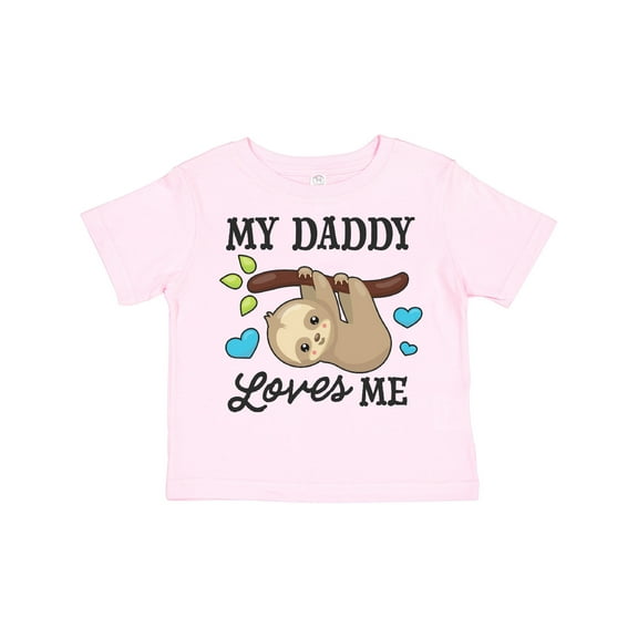 Inktastic My Daddy Loves Me with Sloth and Hearts Boys or Girls Toddler T-Shirt