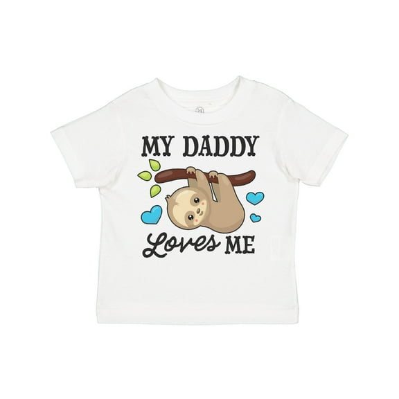 Inktastic My Daddy Loves Me with Sloth and Hearts Boys or Girls Toddler T-Shirt