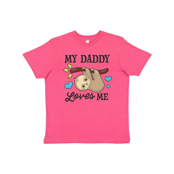 Inktastic My Daddy Loves Me with Sloth and Hearts Youth T-Shirt