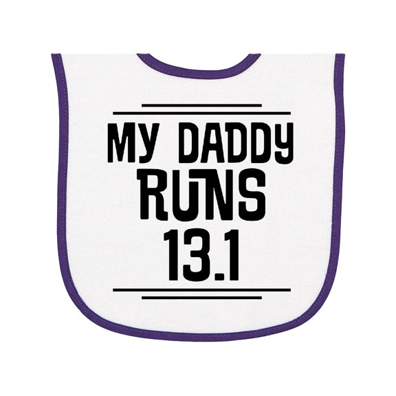 Inktastic My Daddy Runs Half Marathon Baby Terry Cloth Bib
