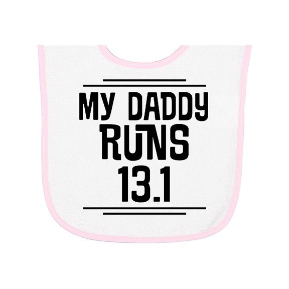 Inktastic My Daddy Runs Half Marathon Baby Terry Cloth Bib