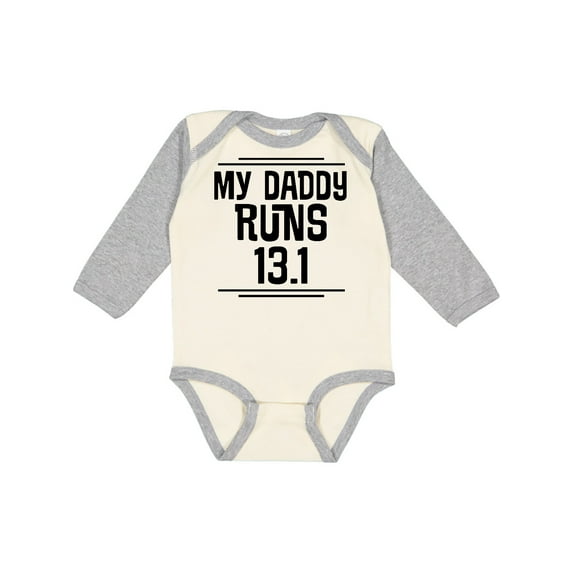 Inktastic My Daddy Runs Half Marathon Boys or Girls Long Sleeve Baby Bodysuit