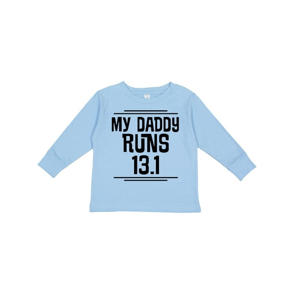 Inktastic My Daddy Runs Half Marathon Boys or Girls Long Sleeve Toddler T-Shirt