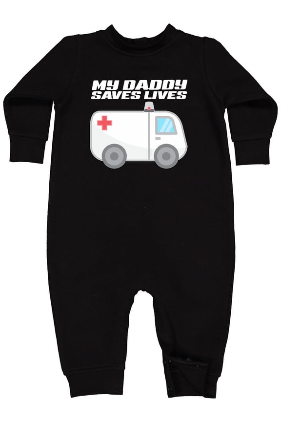 My Daddy Saves Lives Ambulance Baby Fleece Romper