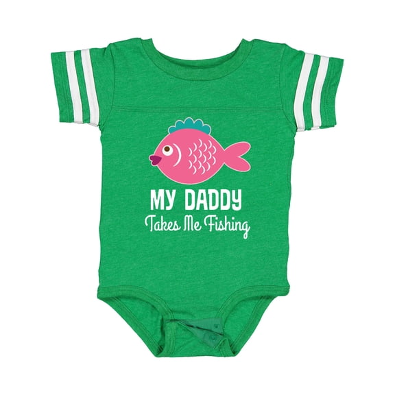 Inktastic My Daddy Takes Me Fishing Girls Girls Baby Bodysuit