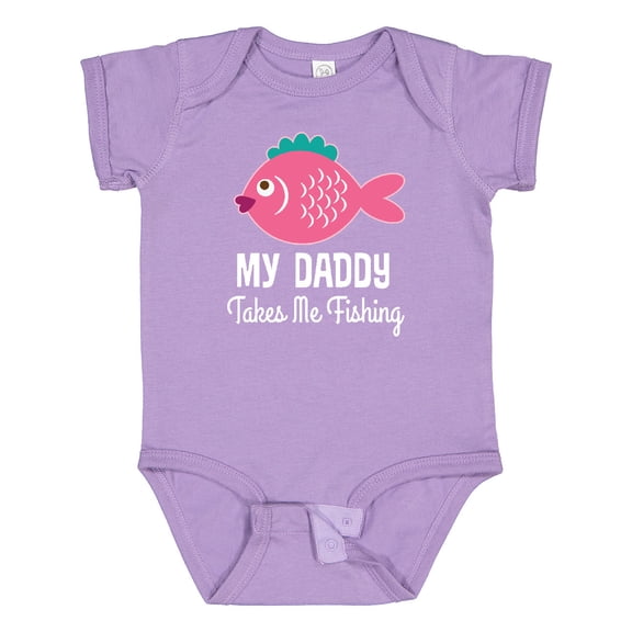 Inktastic My Daddy Takes Me Fishing Girls Girls Baby Bodysuit