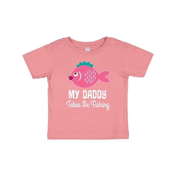Inktastic My Daddy Takes Me Fishing Girls Girls Baby T-Shirt