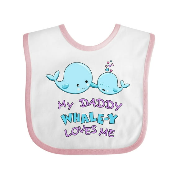 Inktastic My Daddy Whale-y Loves Me Boys or Girls Baby Bib