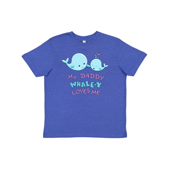 Inktastic My Daddy Whale-y Loves Me Youth T-Shirt
