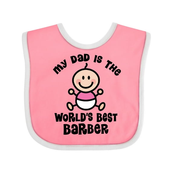 Inktastic My Daddy Worlds Best Barber Girls Baby Bib