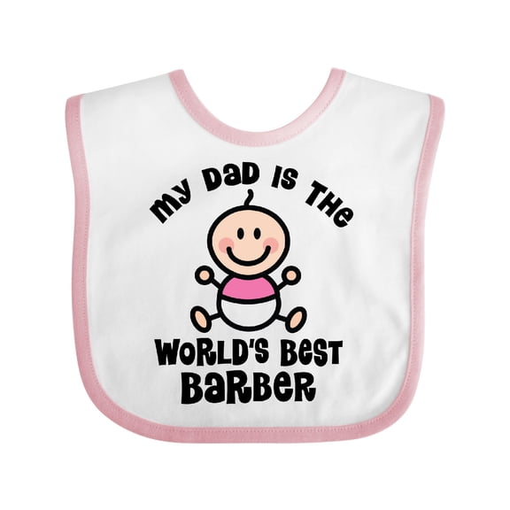 Inktastic My Daddy Worlds Best Barber Girls Baby Bib
