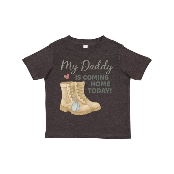 Inktastic My Daddy is Coming Home Today Military Boots Boys or Girls Toddler T-Shirt