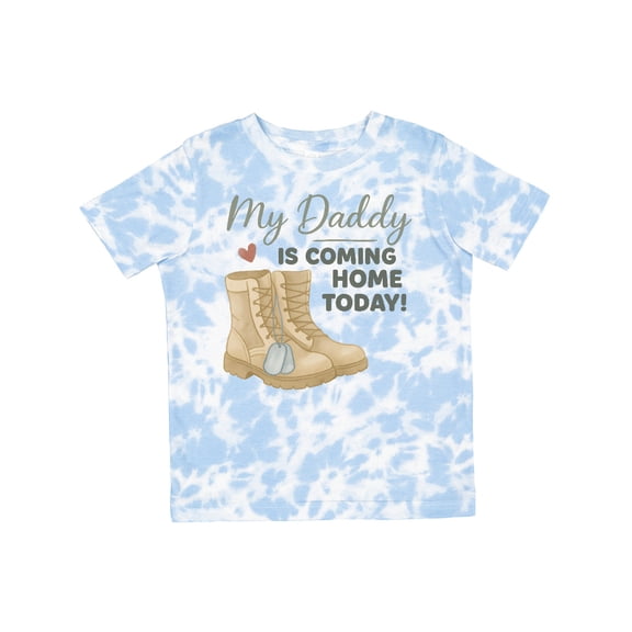Inktastic My Daddy is Coming Home Today Military Boots Boys or Girls Toddler T-Shirt