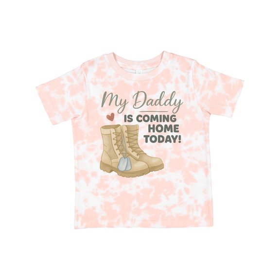 Inktastic My Daddy is Coming Home Today Military Boots Boys or Girls Toddler T-Shirt