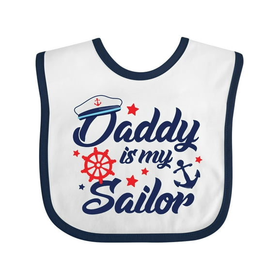 Inktastic My Daddy is My Sailor Boys or Girls Baby Bib