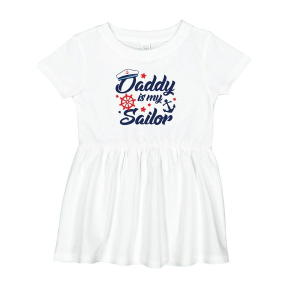 Inktastic My Daddy is My Sailor Girls Baby Dress