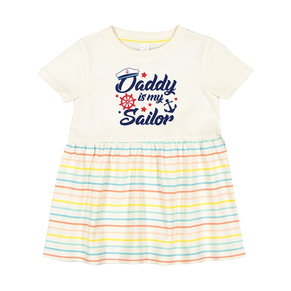 Inktastic My Daddy is My Sailor Girls Baby Dress