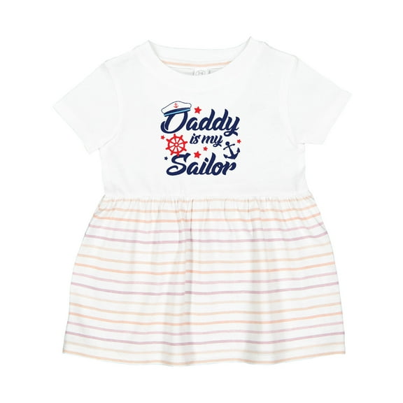 Inktastic My Daddy is My Sailor Girls Baby Dress
