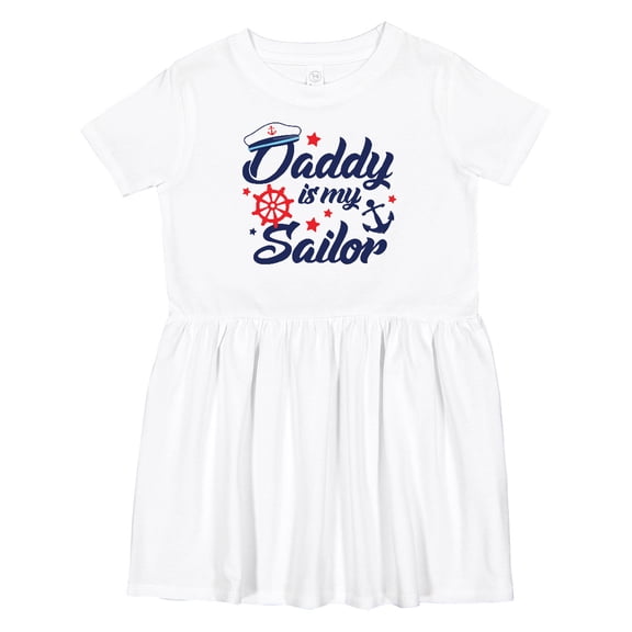 Inktastic My Daddy is My Sailor Girls Toddler Dress