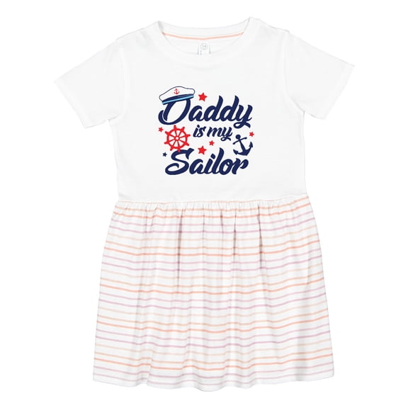 Inktastic My Daddy is My Sailor Girls Toddler Dress