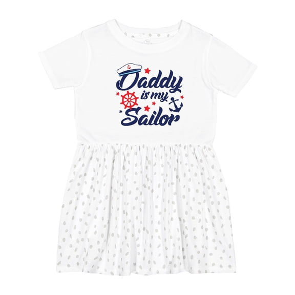 Inktastic My Daddy is My Sailor Girls Toddler Dress