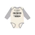 thumbnail image 1 of Inktastic My Daddy is a Firefighter and a Hero Boys or Girls Long Sleeve Baby Bodysuit, 1 of 5