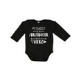 thumbnail image 1 of Inktastic My Daddy is a Firefighter and a Hero Boys or Girls Long Sleeve Baby Bodysuit, 1 of 5