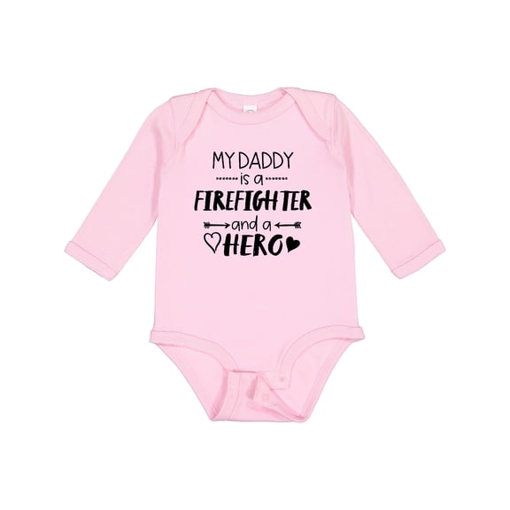 Inktastic My Daddy is a Firefighter and a Hero Boys or Girls Long Sleeve Baby Bodysuit