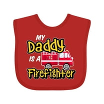 Inktastic My Daddy is a Firefighter with Fire Truck Boys or Girls Baby Bib