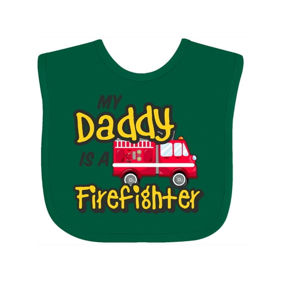 Inktastic My Daddy is a Firefighter with Fire Truck Boys or Girls Baby Bib