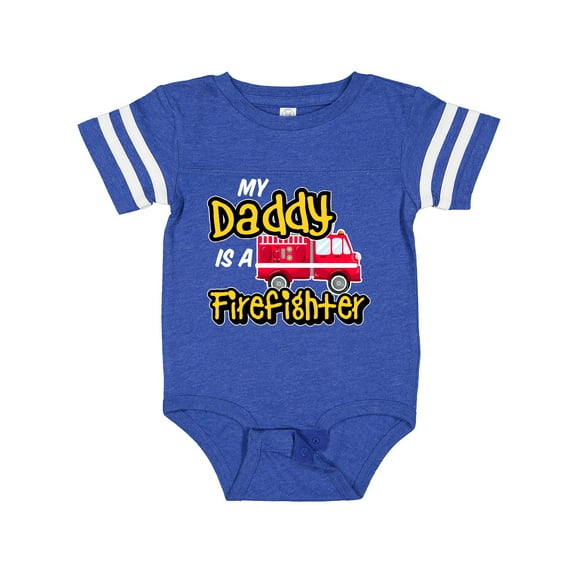 Inktastic My Daddy is a Firefighter with Fire Truck Boys or Girls Baby Bodysuit