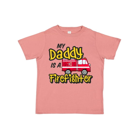 Inktastic My Daddy is a Firefighter with Fire Truck Boys or Girls Toddler T-Shirt