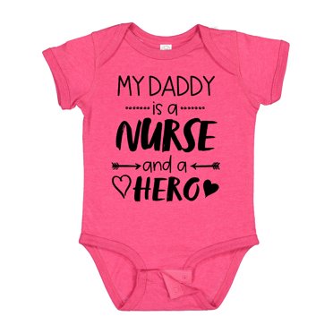 Inktastic My Daddy is a Nurse and a Hero Boys or Girls Baby Bodysuit