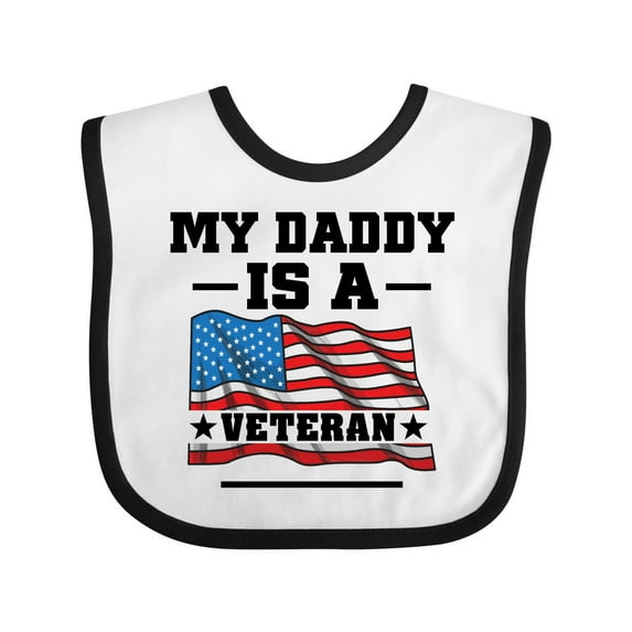 Inktastic My Daddy is a Veteran Boys or Girls Baby Bib