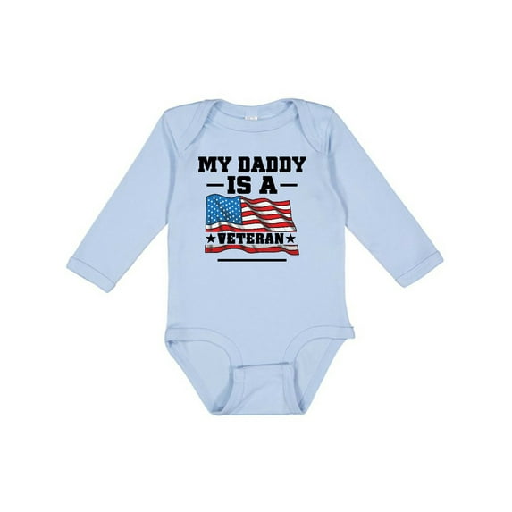Inktastic My Daddy is a Veteran Boys or Girls Long Sleeve Baby Bodysuit