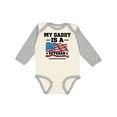 thumbnail image 1 of Inktastic My Daddy is a Veteran Boys or Girls Long Sleeve Baby Bodysuit, 1 of 5