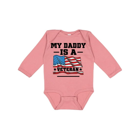 Inktastic My Daddy is a Veteran Boys or Girls Long Sleeve Baby Bodysuit