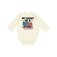 thumbnail image 1 of Inktastic My Daddy is a Veteran Boys or Girls Long Sleeve Baby Bodysuit, 1 of 5