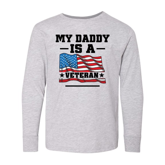 Inktastic My Daddy is a Veteran Long Sleeve Youth T-Shirt