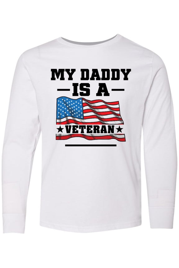 My Daddy is a Veteran Long Sleeve Youth T-Shirt