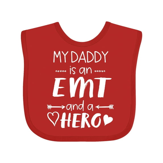 Inktastic My Daddy is an EMT and a Hero Boys or Girls Baby Bib
