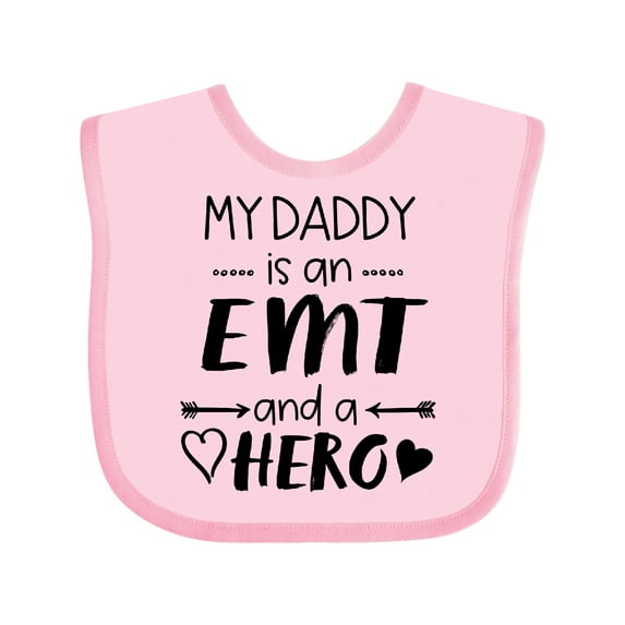 Inktastic My Daddy is an EMT and a Hero Boys or Girls Baby Bib