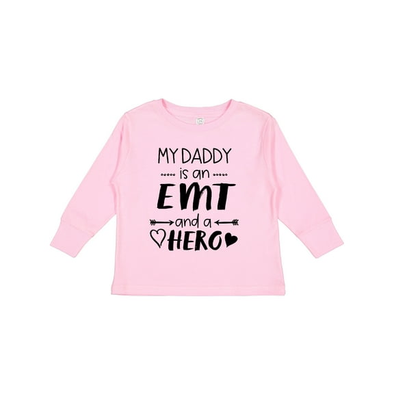 Inktastic My Daddy is an EMT and a Hero Boys or Girls Long Sleeve Toddler T-Shirt