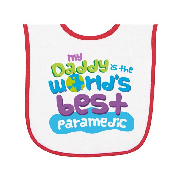 Inktastic My Daddy is the Best Paramedic Baby Terry Cloth Bib