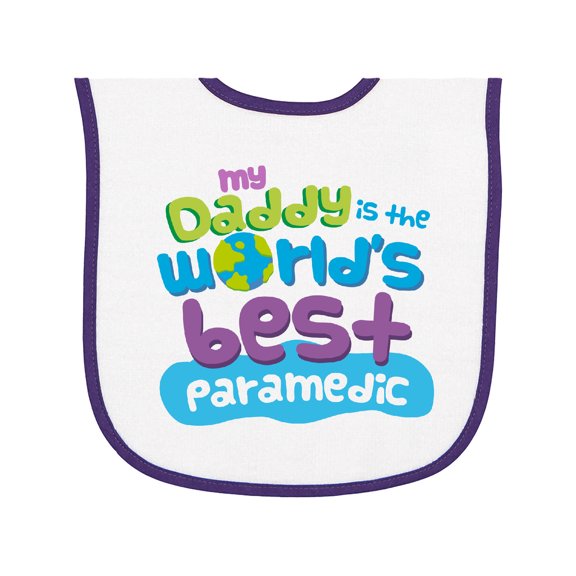 Inktastic My Daddy is the Best Paramedic Baby Terry Cloth Bib