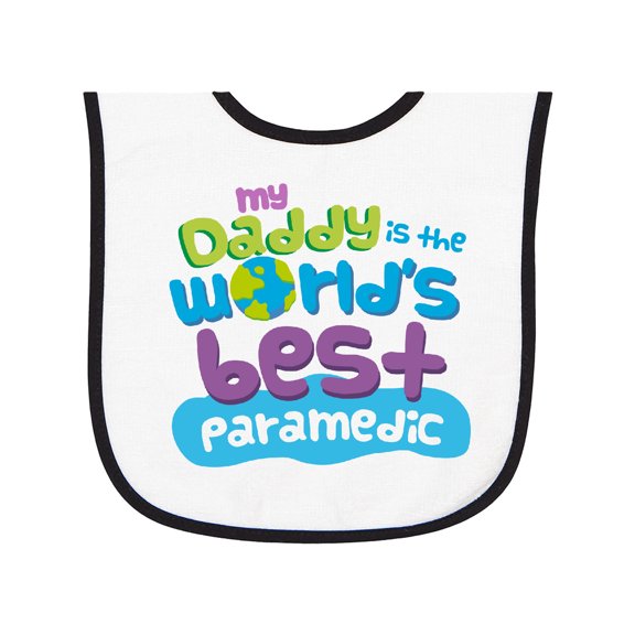 Inktastic My Daddy is the Best Paramedic Baby Terry Cloth Bib