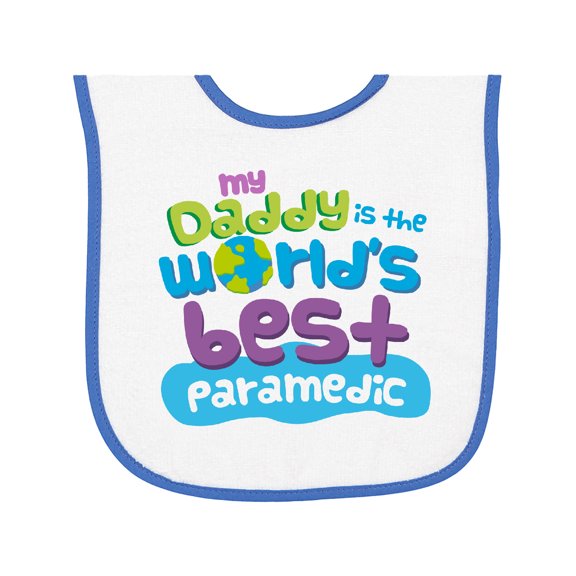 Inktastic My Daddy is the Best Paramedic Baby Terry Cloth Bib