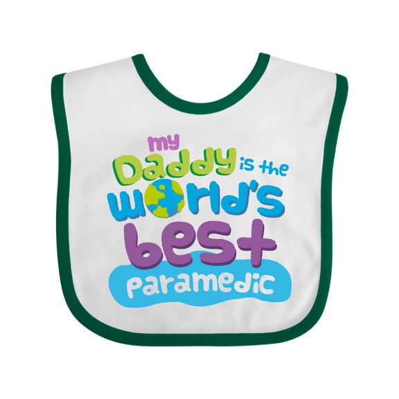 Inktastic My Daddy is the Best Paramedic Boys or Girls Baby Bib